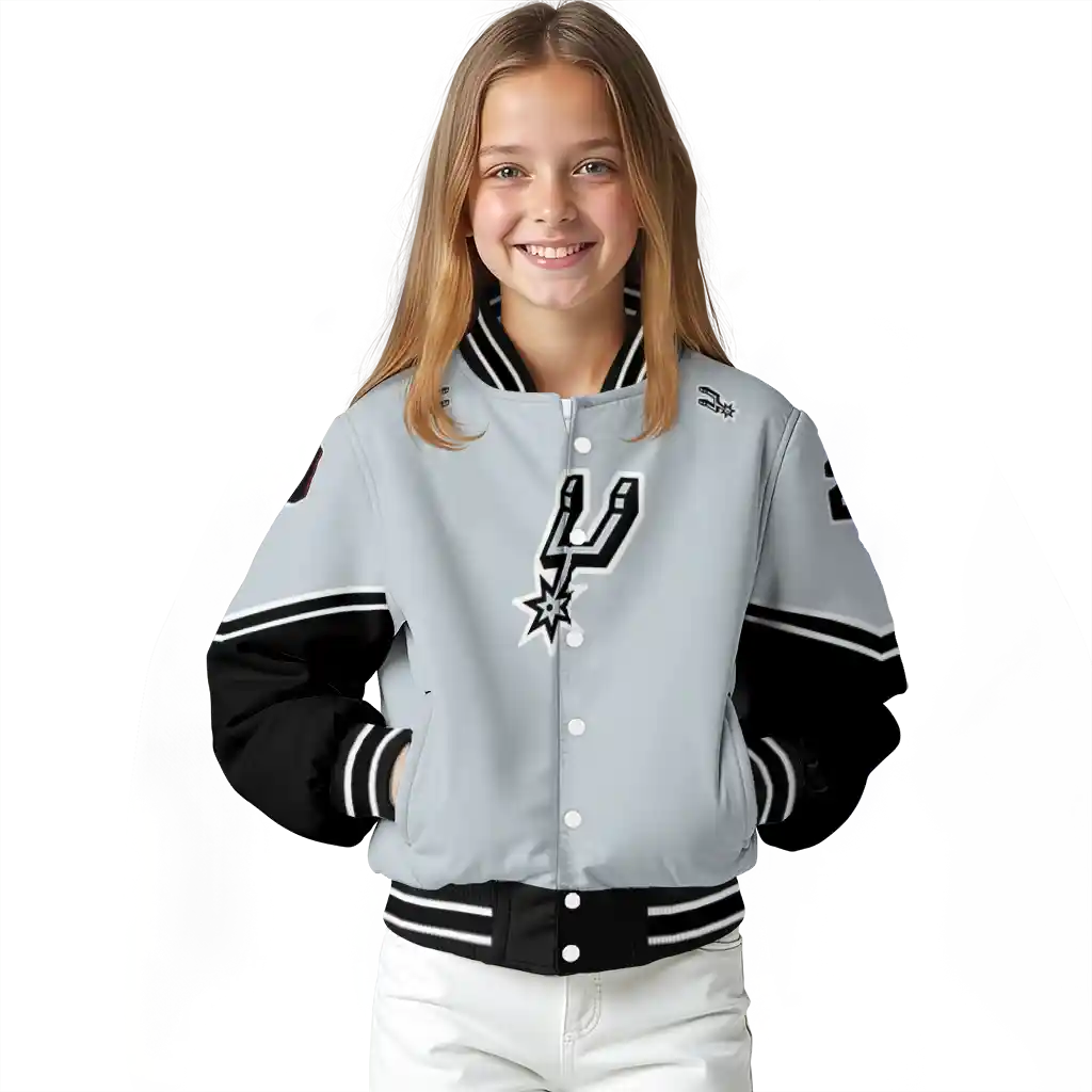 customized san antonio spurs chevron style silver varsity jacket top rated customized san antonio spurs chevron style silver varsity jacket top rated