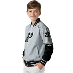 customized san antonio spurs chevron style silver varsity jacket best selling