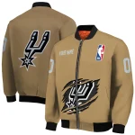 customized san antonio spurs claw opening beige bomber jacket best selling