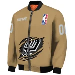 customized san antonio spurs claw opening beige bomber jacket best selling