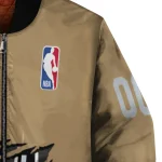 customized san antonio spurs claw opening beige bomber jacket best selling