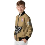 customized san antonio spurs claw opening beige bomber jacket best selling