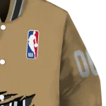 customized san antonio spurs claw opening beige varsity jacket best selling