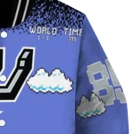 customized san antonio spurs mario blocks blue black varsity jacket best selling