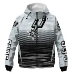 customized san antonio spurs pattern layers silver windbreaker jacket best selling