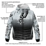 customized san antonio spurs pattern layers silver windbreaker jacket best selling
