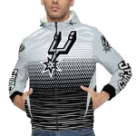 customized san antonio spurs pattern layers silver windbreaker jacket best selling