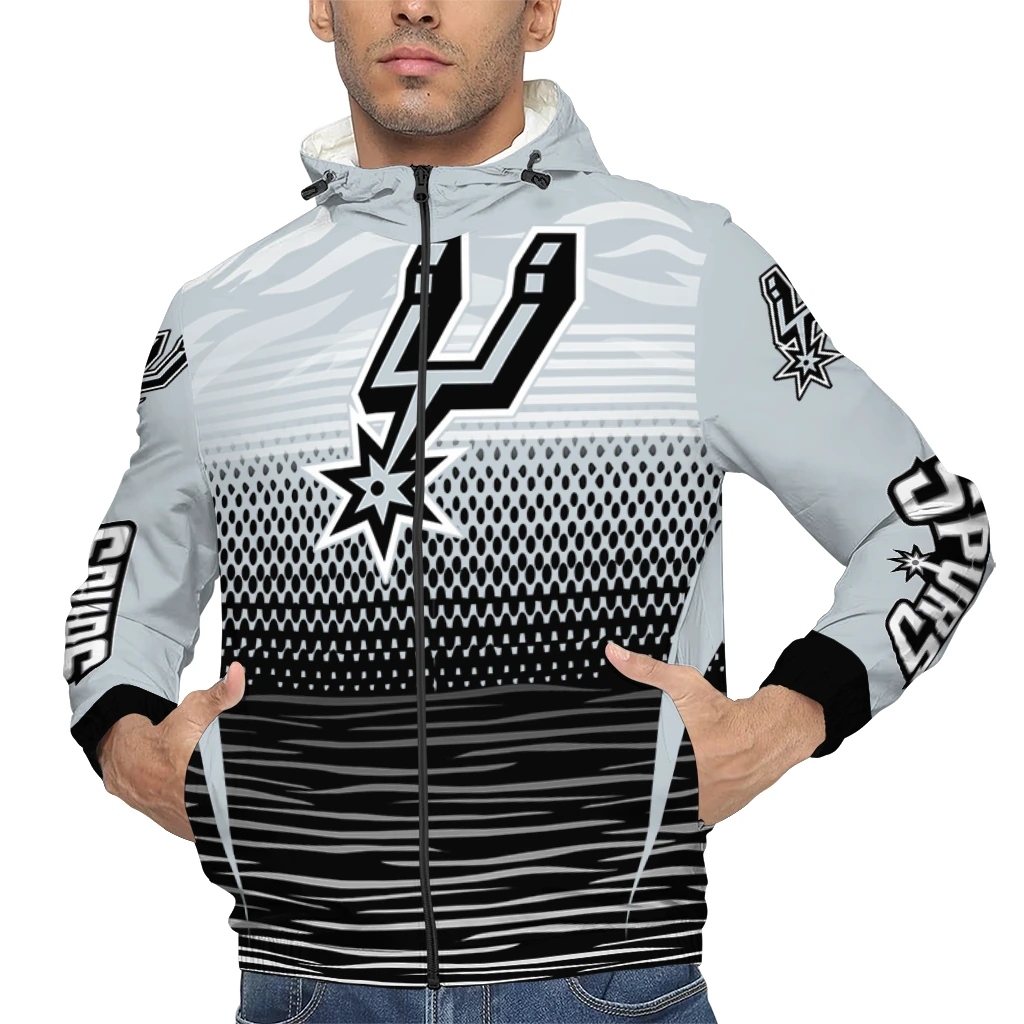 customized san antonio spurs pattern layers silver windbreaker jacket top rated customized san antonio spurs pattern layers silver windbreaker jacket top rated