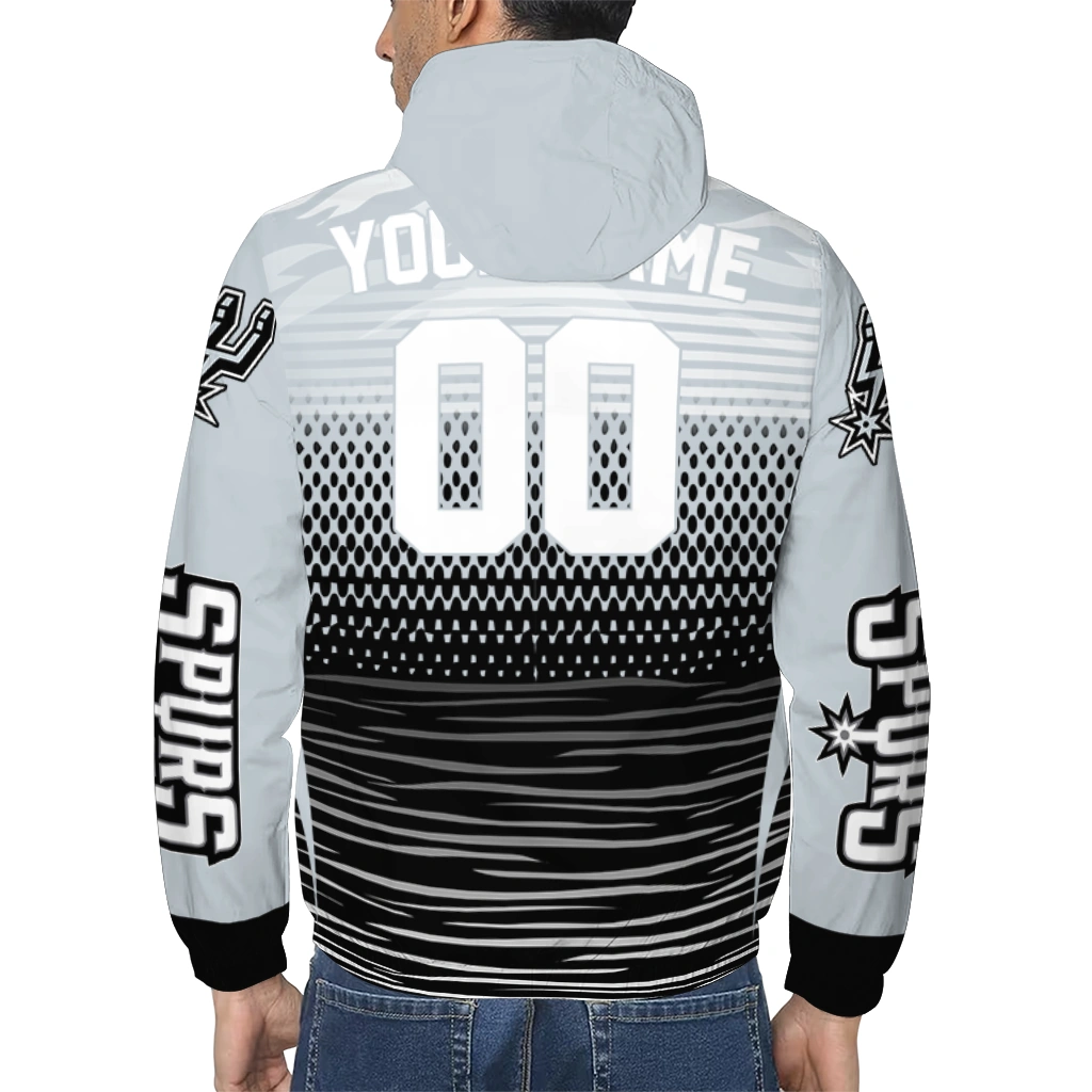 customized san antonio spurs pattern layers silver windbreaker jacket trendy customized san antonio spurs pattern layers silver windbreaker jacket trendy