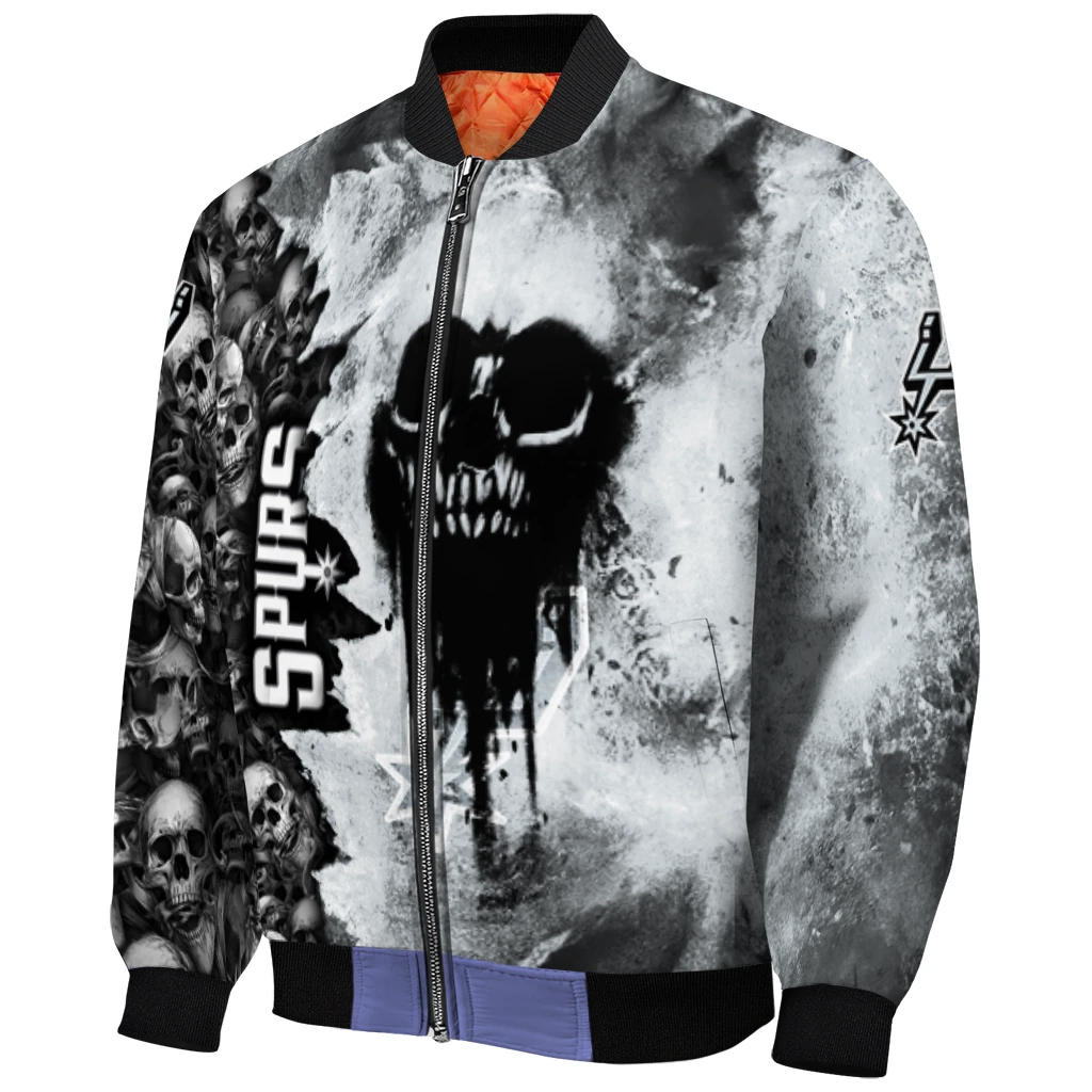 customized san antonio spurs skull cluster silver bomber jacket fashion forward customized san antonio spurs skull cluster silver bomber jacket fashion forward
