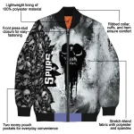 customized san antonio spurs skull cluster silver bomber jacket best selling