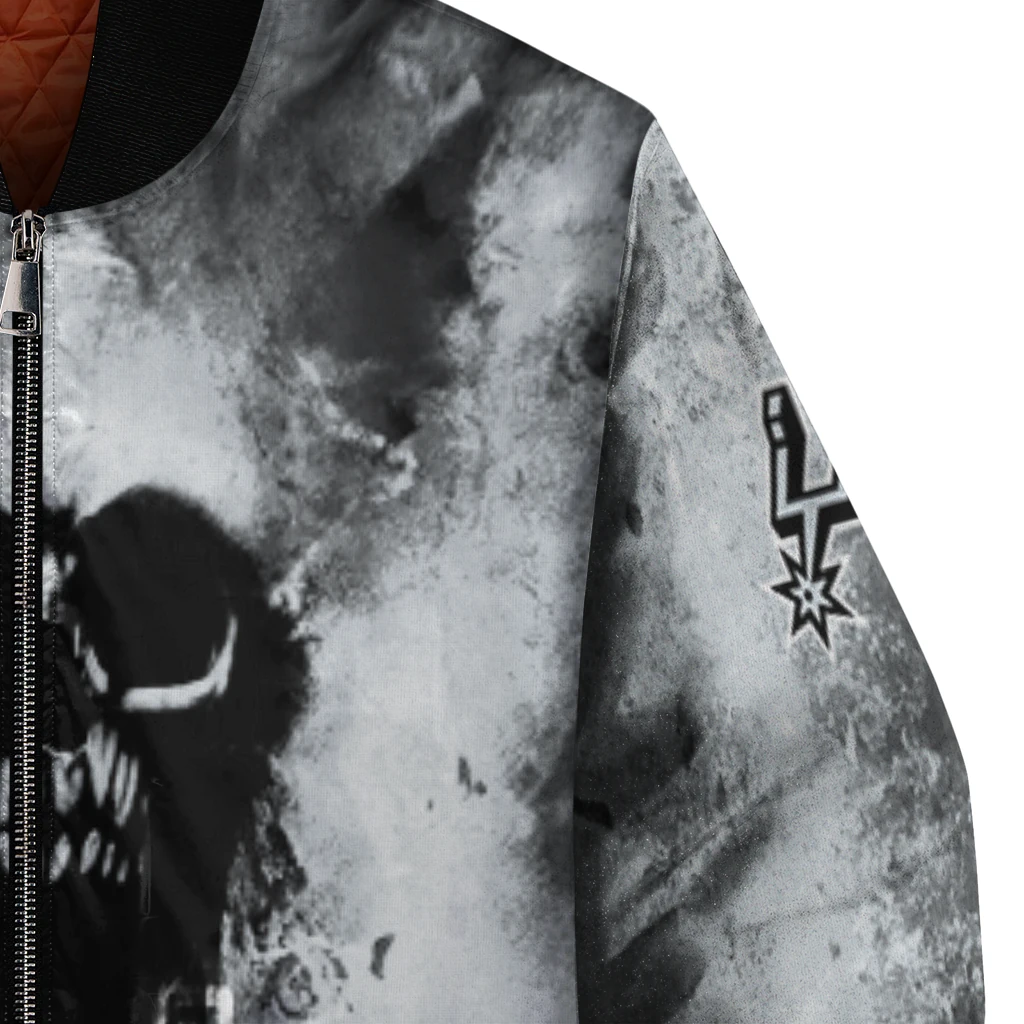 customized san antonio spurs skull cluster silver bomber jacket premium grade customized san antonio spurs skull cluster silver bomber jacket premium grade