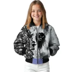 customized san antonio spurs skull cluster silver bomber jacket best selling