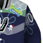 customized san antonio spurs spongebob playtime silver blue varsity jacket best selling