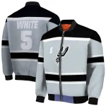 customized san antonio spurs stripe statement silver black bomber jacket best selling