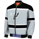 customized san antonio spurs stripe statement silver black bomber jacket best selling