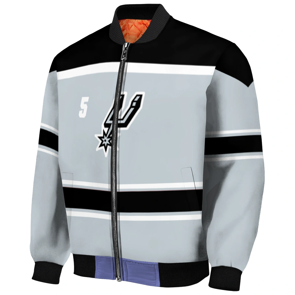 customized san antonio spurs stripe statement silver black bomber jacket fashion forward customized san antonio spurs stripe statement silver black bomber jacket fashion forward