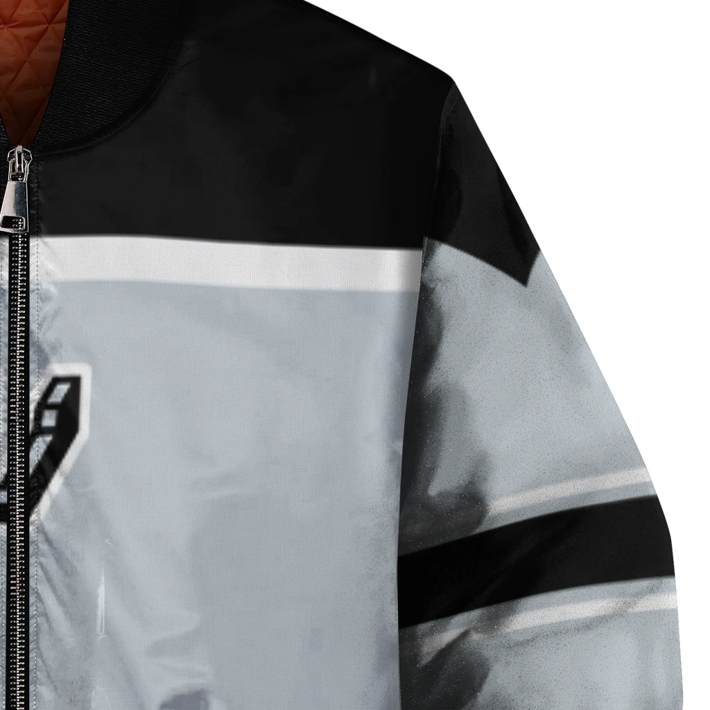 customized san antonio spurs stripe statement silver black bomber jacket premium grade customized san antonio spurs stripe statement silver black bomber jacket premium grade
