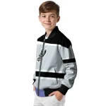 customized san antonio spurs stripe statement silver black bomber jacket best selling