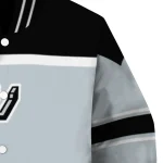 customized san antonio spurs stripe statement silver black varsity jacket best selling