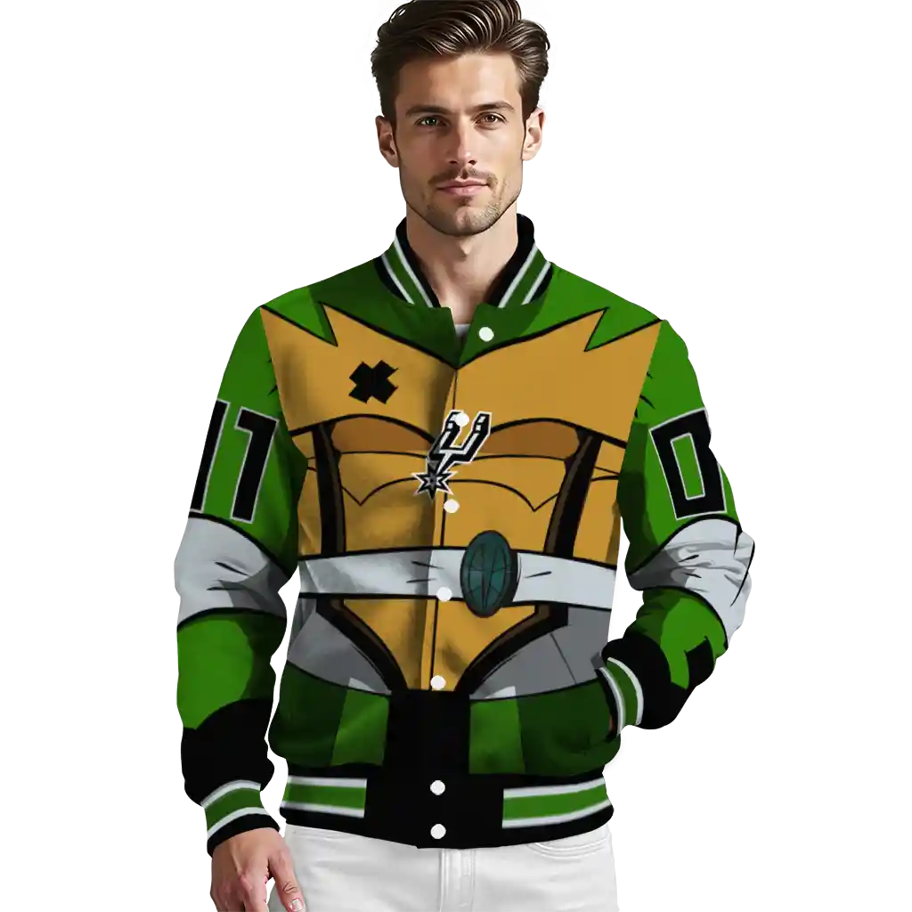 customized san antonio spurs turtle armor varsity jacket high quality customized san antonio spurs turtle armor varsity jacket high quality