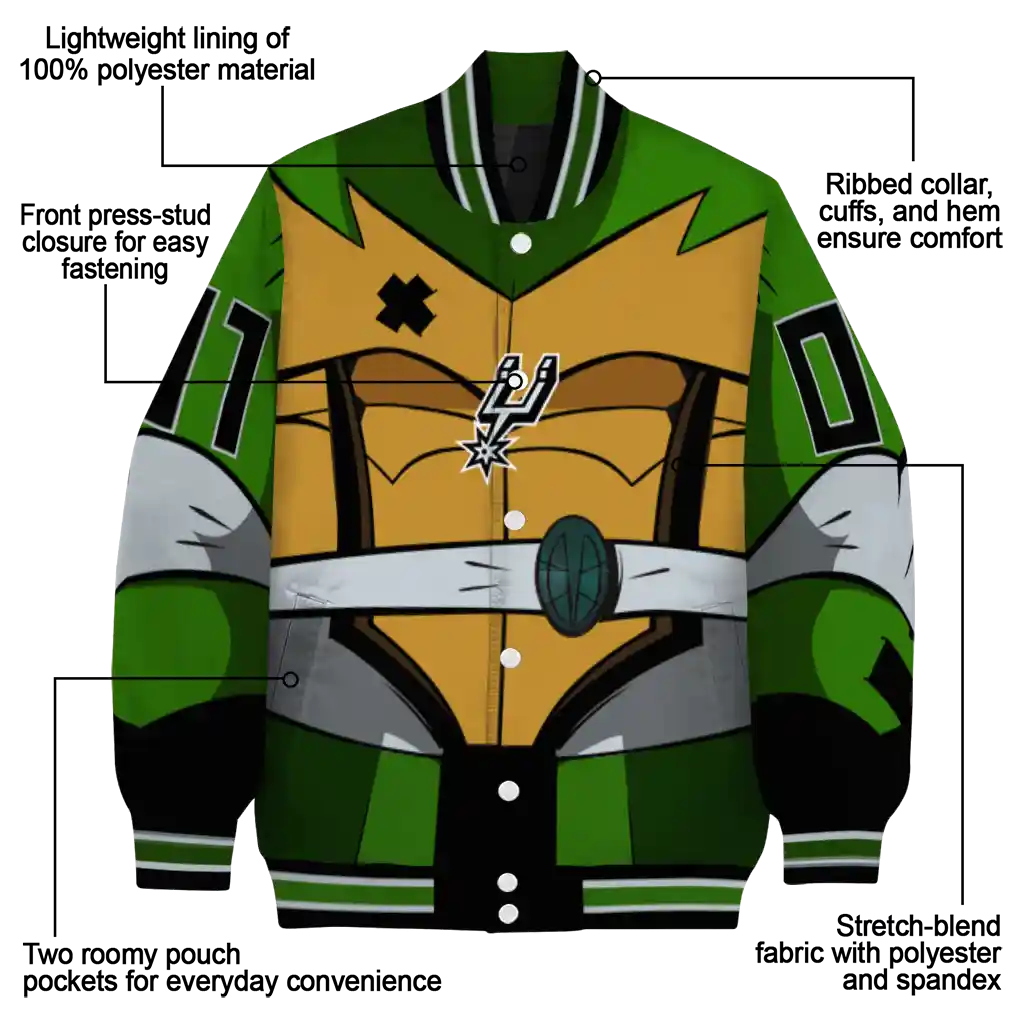 customized san antonio spurs turtle armor varsity jacket new arrival customized san antonio spurs turtle armor varsity jacket new arrival