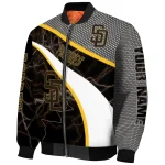 customized san diego padres electric flash brown bomber jacket best selling
