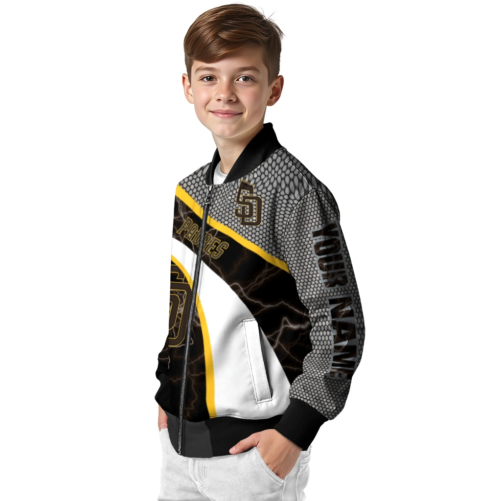 customized san diego padres electric flash brown bomber jacket trendy customized san diego padres electric flash brown bomber jacket trendy