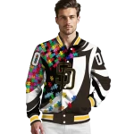 customized san diego padres stars and stripes slashes brown varsity jacket best selling
