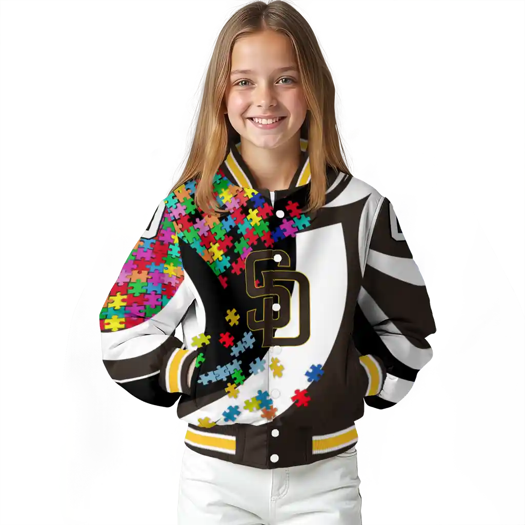 customized san diego padres stars and stripes slashes brown varsity jacket top rated customized san diego padres stars and stripes slashes brown varsity jacket top rated