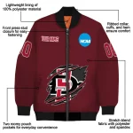 customized san diego state aztecs claw mark red bomber jacket best selling