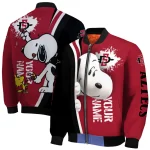 customized san diego state aztecs snoopy head red bomber jacket best selling