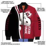 customized san diego state aztecs snoopy head red bomber jacket best selling