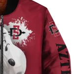 customized san diego state aztecs snoopy head red bomber jacket best selling
