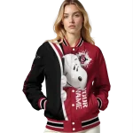 customized san diego state aztecs snoopy head red varsity jacket best selling