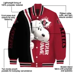 customized san diego state aztecs snoopy head red varsity jacket best selling