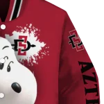 customized san diego state aztecs snoopy head red varsity jacket best selling