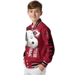 customized san diego state aztecs snoopy head red varsity jacket best selling