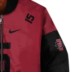 customized san diego state aztecs team patch red bomber jacket best selling