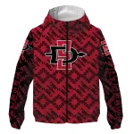 customized san diego state aztecs trellis mesh red windbreaker jacket best selling
