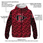 customized san diego state aztecs trellis mesh red windbreaker jacket best selling