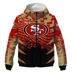 customized san francisco 49ers brick motion red black windbreaker jacket best selling