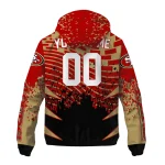 customized san francisco 49ers brick motion red black windbreaker jacket best selling