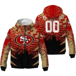 customized san francisco 49ers brick motion red black windbreaker jacket best selling
