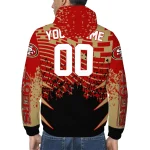 customized san francisco 49ers brick motion red black windbreaker jacket best selling