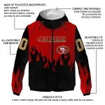 customized san francisco 49ers flame trim red black windbreaker jacket best selling