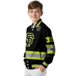customized san francisco giants heartbeat accent black green varsity jacket best selling