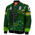 customized san francisco giants shamrock vortex green bomber jacket best selling
