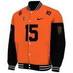 customized san francisco giants team patch orange varsity jacket best selling