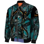 customized san jose sharks antlers motif teal black bomber jacket best selling